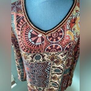 Anthropologie Cap Juluca A New Story Aldo Martins Patterned Blouse EUC S…